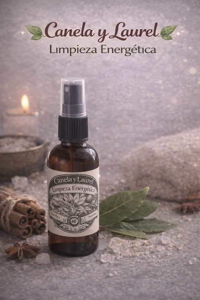 Spray canela y laurel, limpieza energética